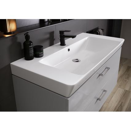 Cersanit S801-338-DSM - Meuble de salle de bains suspendu avec lavabo LARA 80×46×45 cm blanc