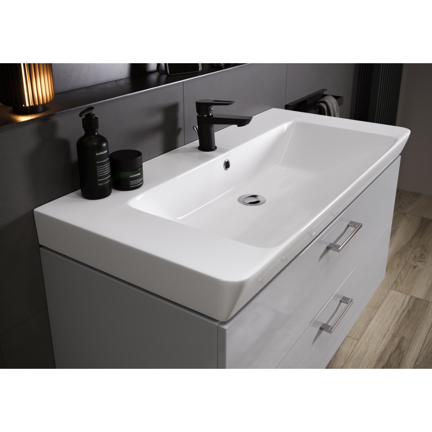 Cersanit S801-338-DSM - Meuble de salle de bains suspendu avec lavabo LARA 80×46×45 cm blanc