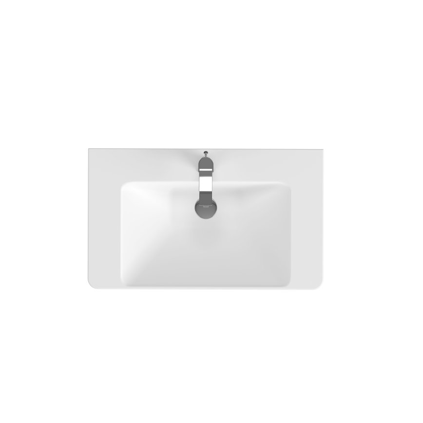 Cersanit S801-338-DSM - Meuble de salle de bains suspendu avec lavabo LARA 80×46×45 cm blanc