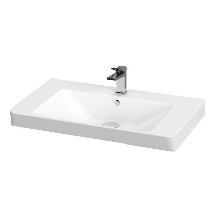 Cersanit S801-338-DSM - Meuble de salle de bains suspendu avec lavabo LARA 80×46×45 cm blanc