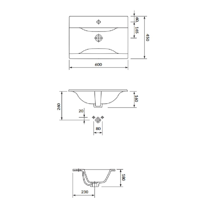 Cersanit S801-457 - Meuble de salle de bains suspendu avec lavabo NIKO 60x45 cm noyer