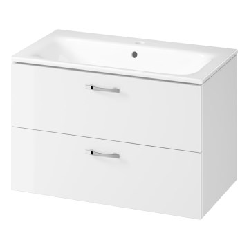 Cersanit S801-538 - Meuble de salle de bains suspendu avec vasque NIKO 80x50x45 cm blanc