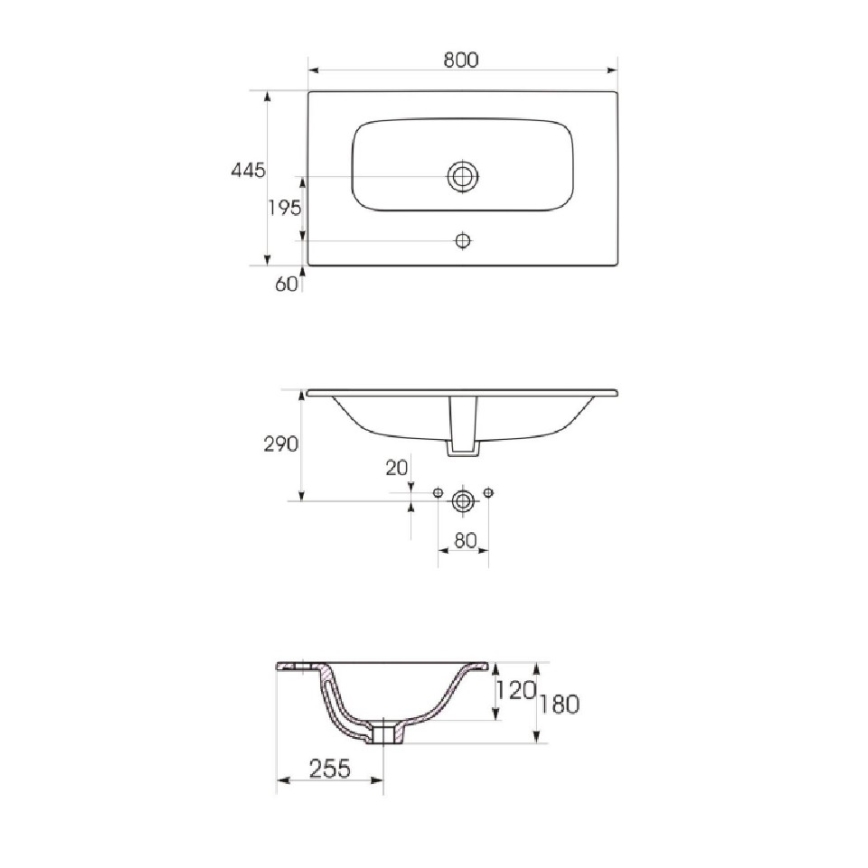 Cersanit S801-538 - Meuble vasque suspendu NIKO 80x45 cm blanc