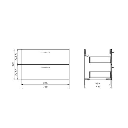 Cersanit S801-539 - Meuble-lavabo suspendu NIKO 80x45 cm, finition noyer