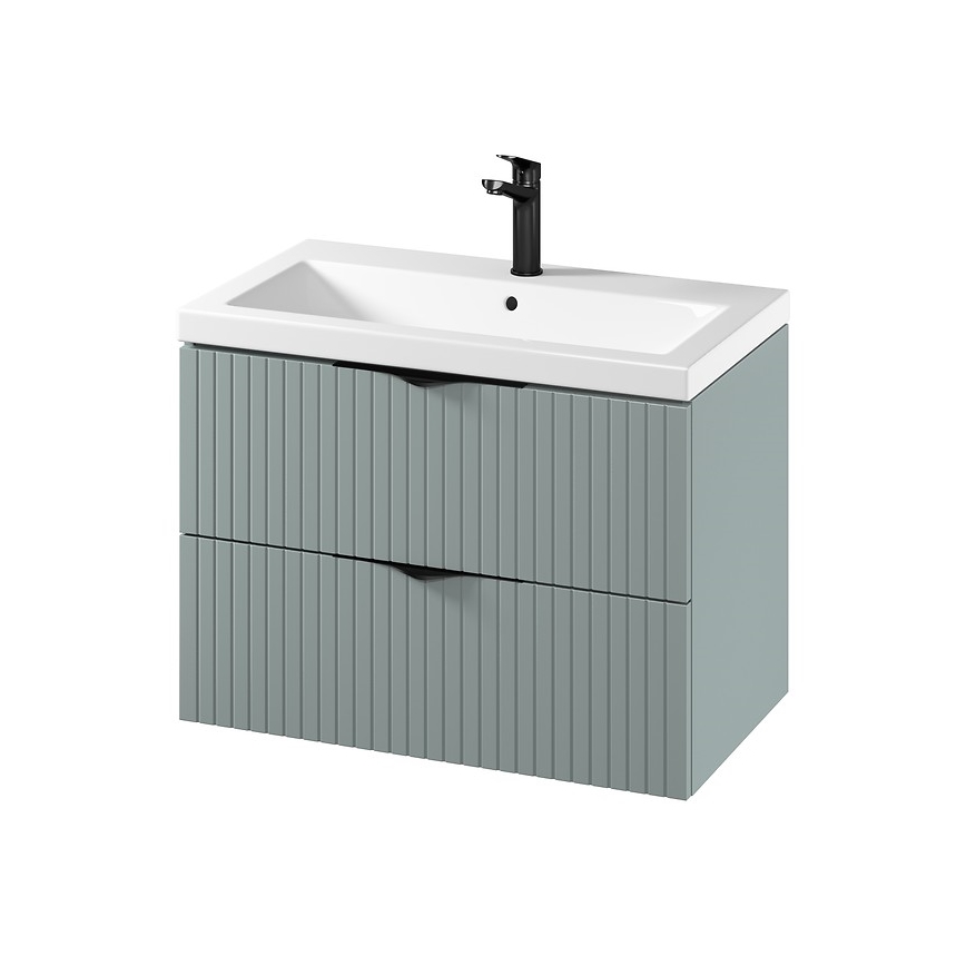 Cersanit S801-540 - Meuble de salle de bains suspendu avec lavabo TIRSO 80x60x45 cm menthe