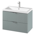 Cersanit S801-540 - Meuble de salle de bains suspendu avec lavabo TIRSO 80x60x45 cm menthe
