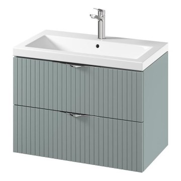 Cersanit S801-540 - Meuble de salle de bains suspendu avec lavabo TIRSO 80x60x45 cm menthe