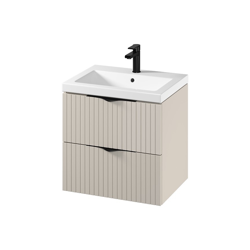 Cersanit S801-541 - Meuble de salle de bains suspendu avec lavabo TIRSO 60x60x45 cm beige