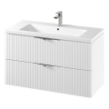 Cersanit S801-542 - Meuble de salle de bains suspendu avec lavabo TIRSO 100x45 cm, blanc