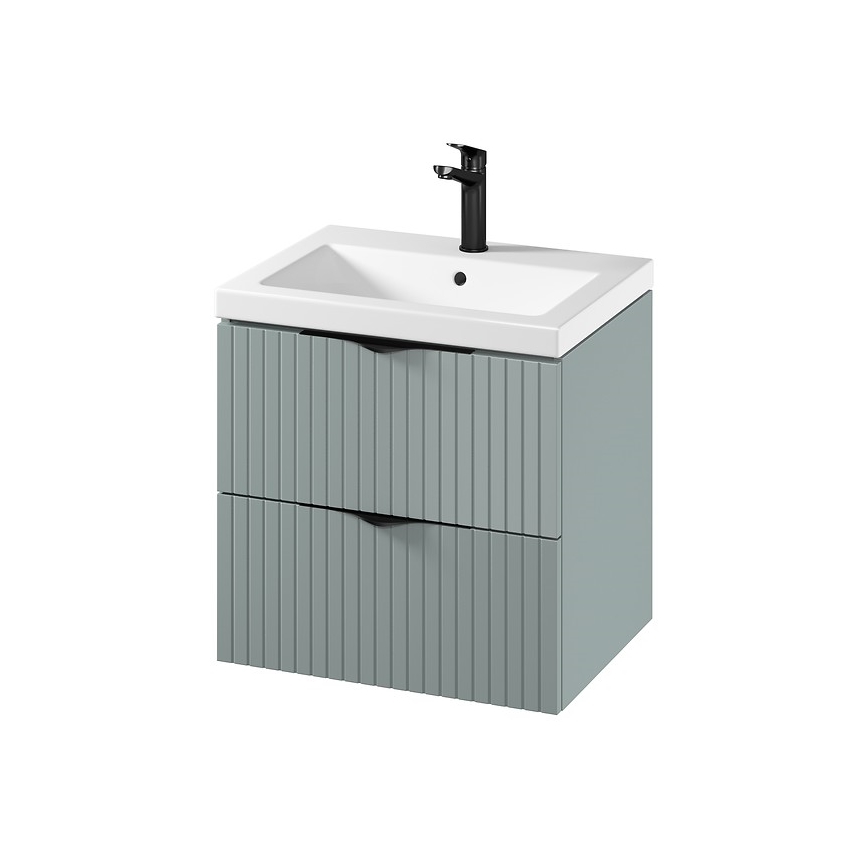 Cersanit S801-544 - Armoire de salle de bains suspendue avec lavabo TIRSO 60x45 cm, coloris menthe