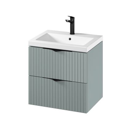 Cersanit S801-544 - Meuble de salle de bains suspendu TIRSO 60x45 cm avec lavabo, coloris menthe