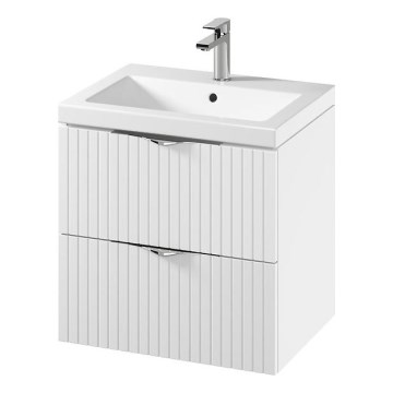 Cersanit S801-545 - Meuble de salle de bains suspendu avec vasque TIRSO 60x60x45 cm blanc