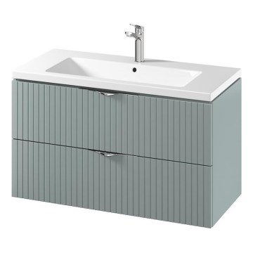 Cersanit S801-546 - Meuble de salle de bains suspendu avec vasque TIRSO 100x60x45 cm vert menthe