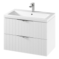Cersanit S801-547 - Meuble de salle de bains suspendu avec vasque TIRSO 80 x 60 x 45 cm, blanc