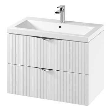 Cersanit S801-547 - Meuble suspendu de salle de bains avec vasque TIRSO 80 x 45 cm blanc