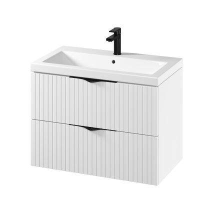 Cersanit S801-547 - Meuble suspendu de salle de bains avec vasque TIRSO 80 x 45 cm blanc