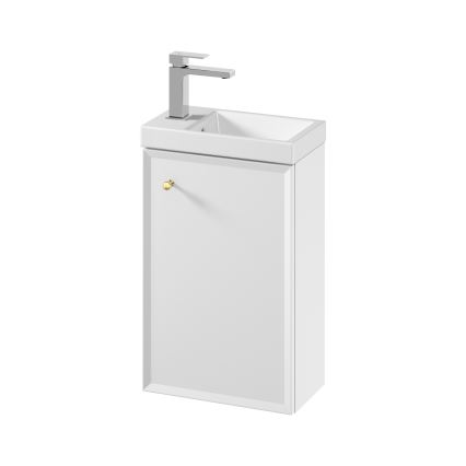 Cersanit S801-568 - Meuble de salle de bains mural avec lavabo MILLE 40x22 cm, blanc