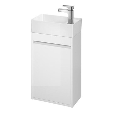 Cersanit S924-001 - Meuble vasque de salle de bains BARBARA 59,3x39,2 cm blanc brillant