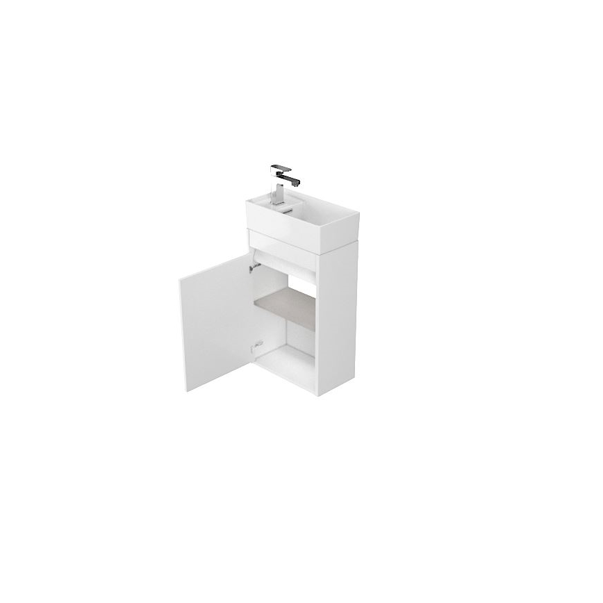 Cersanit S924-001 - Meuble vasque de salle de bains BARBARA 59,3x39,2 cm blanc brillant