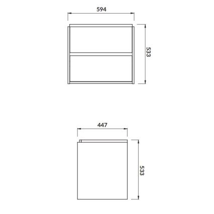 Cersanit S924-008 - Meuble sous-vasque suspendu CREA, 60 x 54 x 45 cm, finition chêne