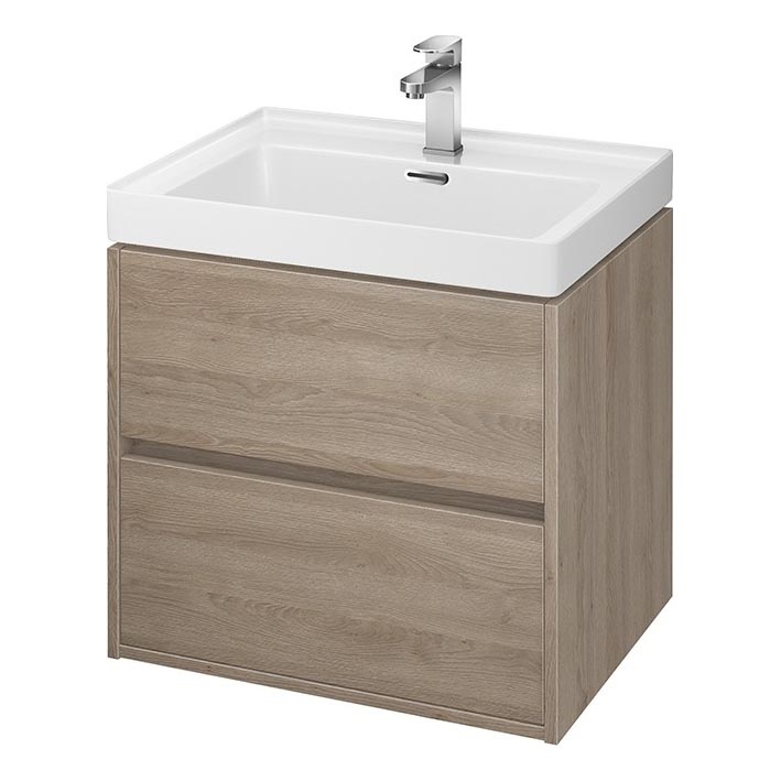 Cersanit S924-008 - Meuble suspendu pour vasque de salle de bains BARBARA 53,3x59,4 cm chêne