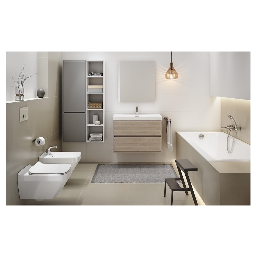 Cersanit S924-008 - Meuble suspendu pour vasque de salle de bains BARBARA 53,3x59,4 cm chêne