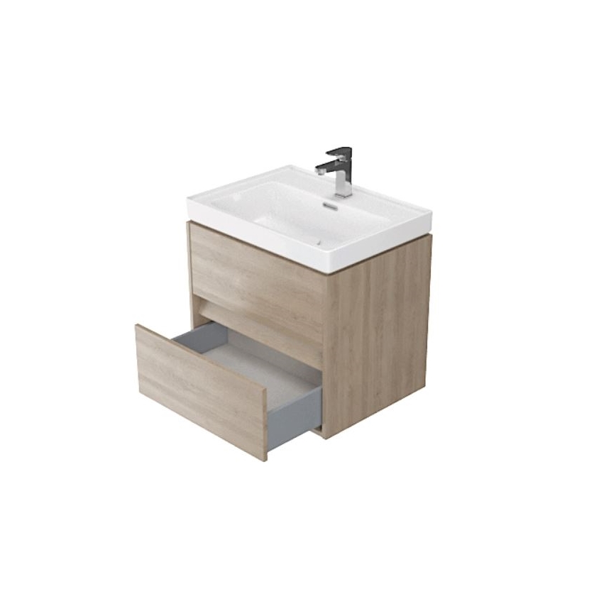 Cersanit S924-008 - Meuble suspendu pour vasque de salle de bains BARBARA 53,3x59,4 cm chêne
