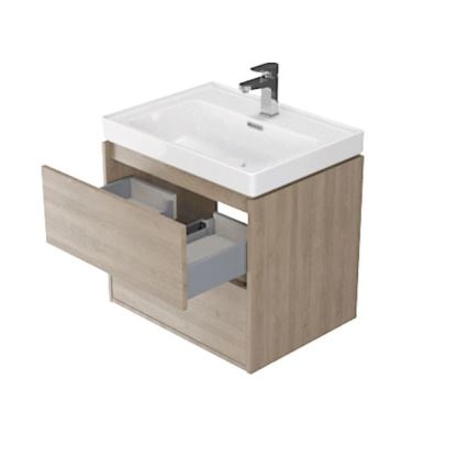 Cersanit S924-008 - Meuble suspendu pour vasque de salle de bains BARBARA 53,3x59,4 cm chêne