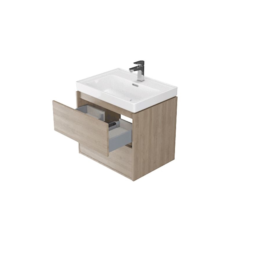 Cersanit S924-008 - Meuble suspendu pour vasque de salle de bains BARBARA 53,3x59,4 cm chêne