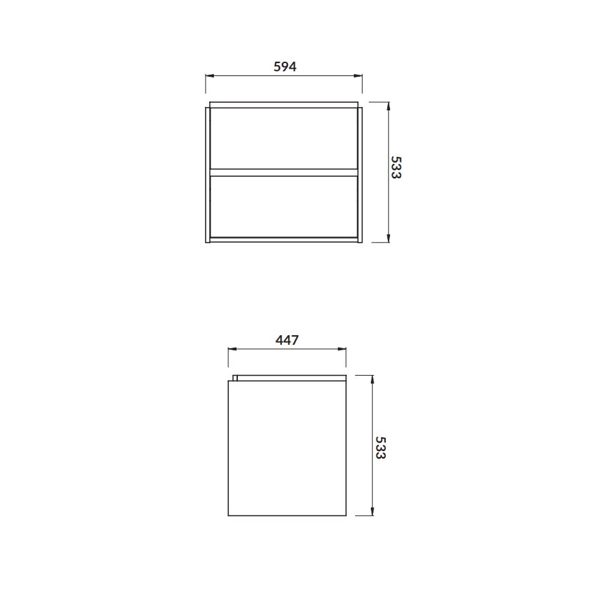 Cersanit S924-008 - Meuble suspendu pour vasque de salle de bains BARBARA 53,3x59,4 cm chêne