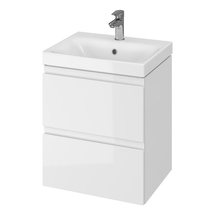 Cersanit S929-012 - Meuble suspendu pour vasque de salle de bains MEDDIE 57x49,4 cm blanc brillant