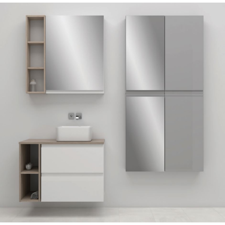 Cersanit S929-018 - Armoire de salle de bain avec miroir MEDDIE 80x59,5 cm