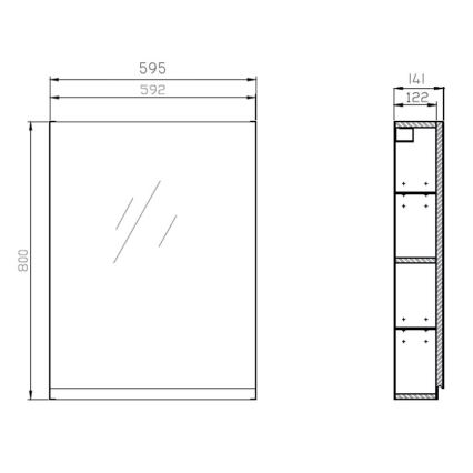 Cersanit S929-018 - Armoire de salle de bain avec miroir MEDDIE 80x59,5 cm
