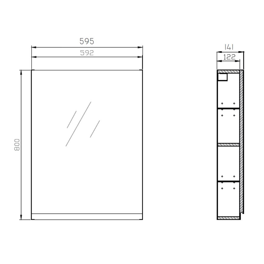 Cersanit S929-018 - Armoire de salle de bain avec miroir MEDDIE 80x59,5 cm