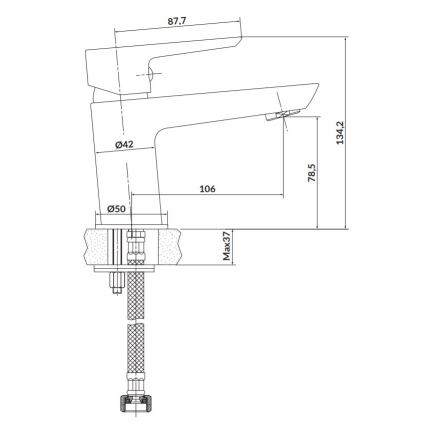 Cersanit S951-048 - Robinet de lavabo MILLE 13,4 cm noir + bonde