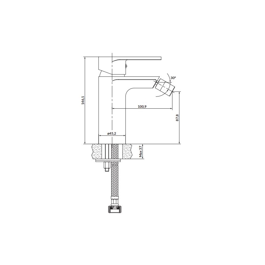 Cersanit S951-315 - Robinet de bidet CREA chrome brillant