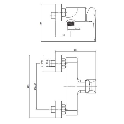 Cersanit S951-352 - Robinet de douche CITY chrome brillant