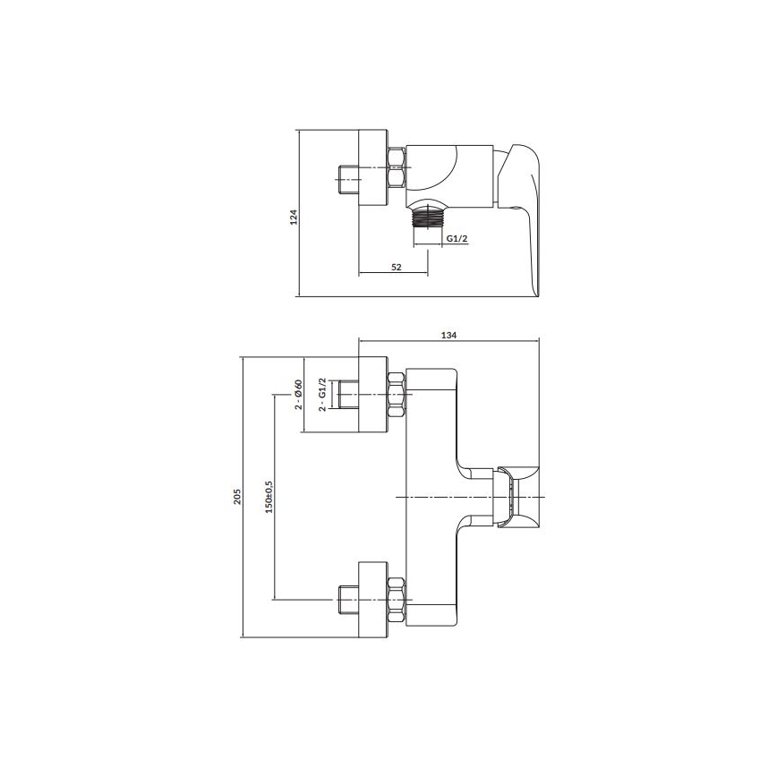 Cersanit S951-352 - Robinet de douche CITY chrome brillant
