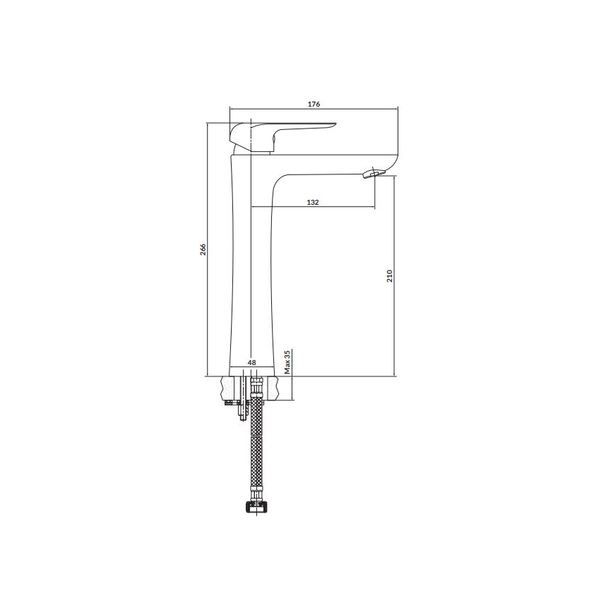 Cersanit S951-360 - Robinet de lavabo CITY 26,6 cm chrome brillant