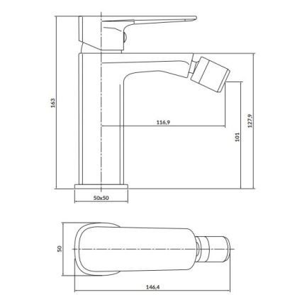 Cersanit S951-379 - Robinet de bidet LARGA noir
