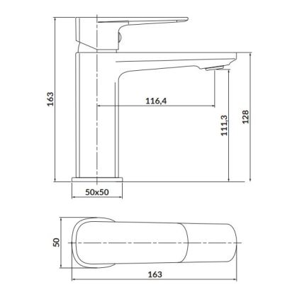 Cersanit S951-390 - Robinet de lavabo LARGA 16,3 cm noir