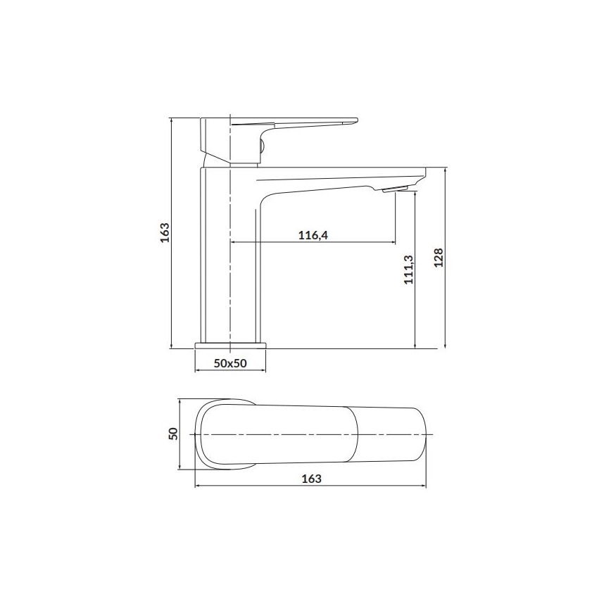 Cersanit S951-390 - Robinet de lavabo LARGA 16,3 cm noir