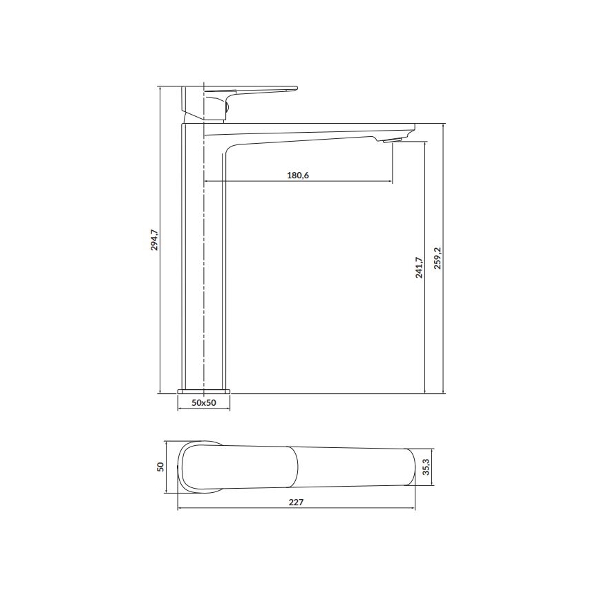 Cersanit S951-392 - Robinet de lavabo LARGA 29,5 cm chrome brillant