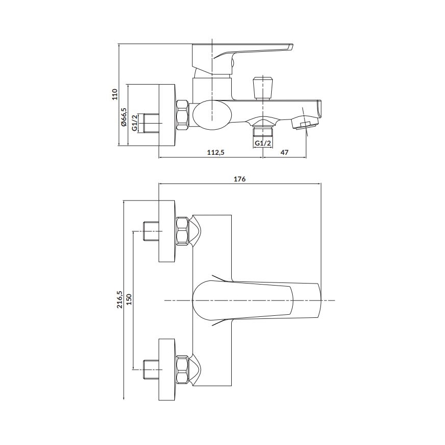 Cersanit S951-559 - Robinet de baignoire MODUO noir