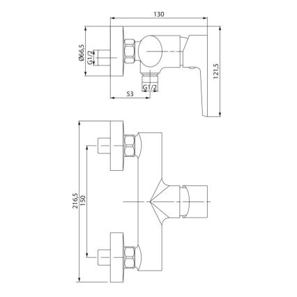 Cersanit S951-577 - Robinet de douche MODUO noir