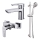 Cersanit S952-004-Colonne de douche avec robinet + robinet de lavabo MILLE chrome brillant