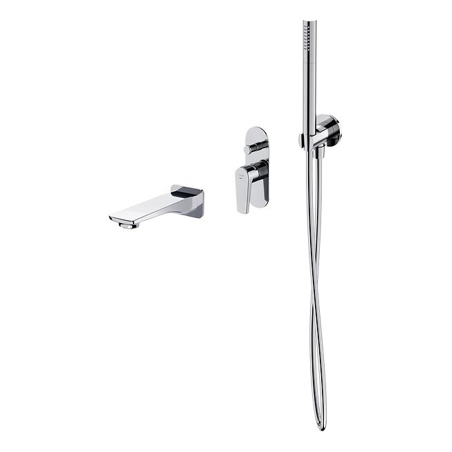 Cersanit S952-040 - Set de baignoire avec robinet encastré MODUO chrome brillant