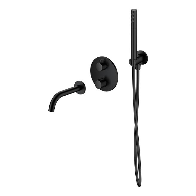 Cersanit S952-041 - Set de baignoire avec robinet thermostatique encastré ZEN noir