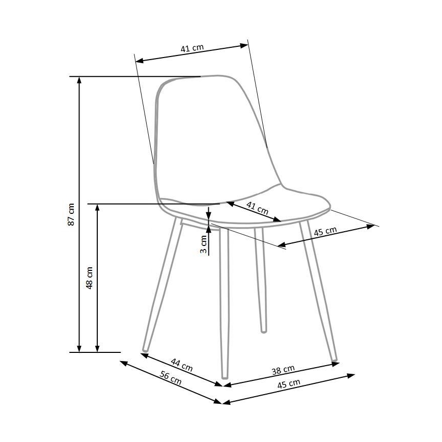 Chaise à manger KINDREL 1 pièce noire