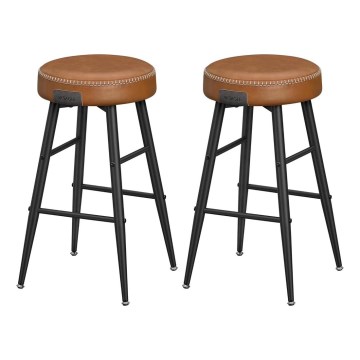 Chaise de bar LIOR, lot de 2, marron/noir